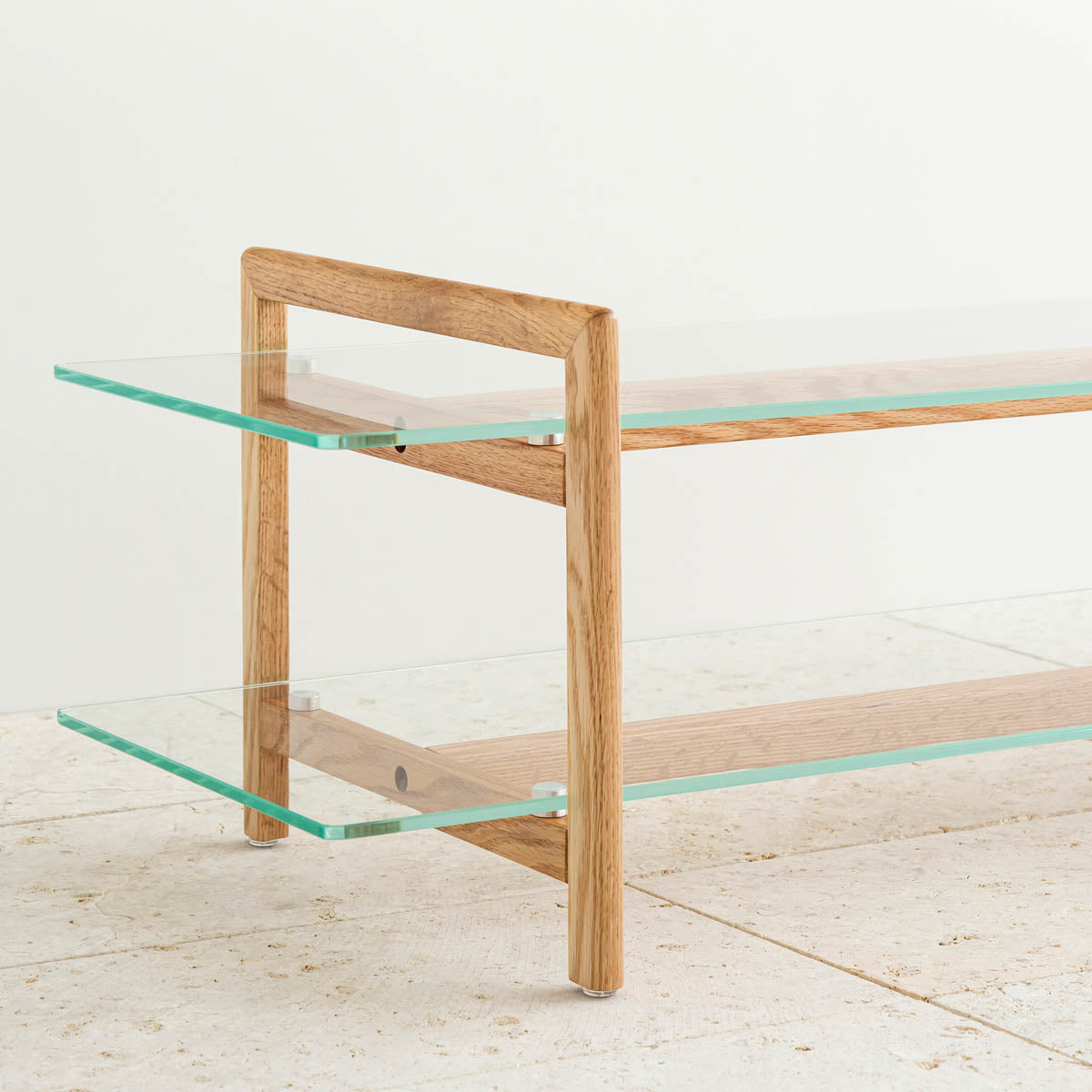 THE TV BOARD / LOW TABLE ガラス × 木製脚 ナチュラル