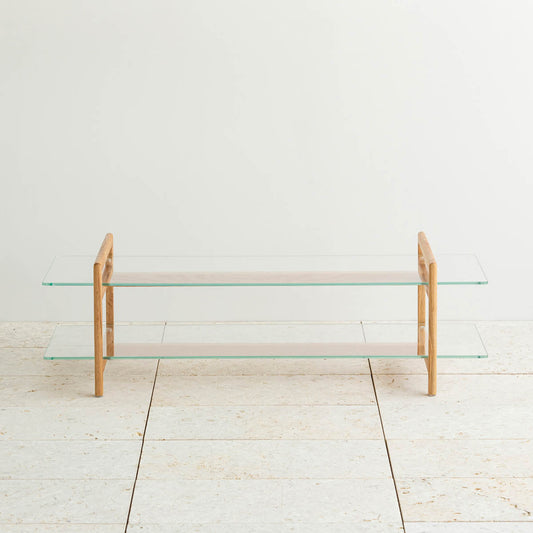 THE TV BOARD / LOW TABLE　ガラス × 木製脚　ナチュラル