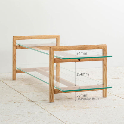 THE TV BOARD / LOW TABLE　ガラス × 木製脚　ナチュラル