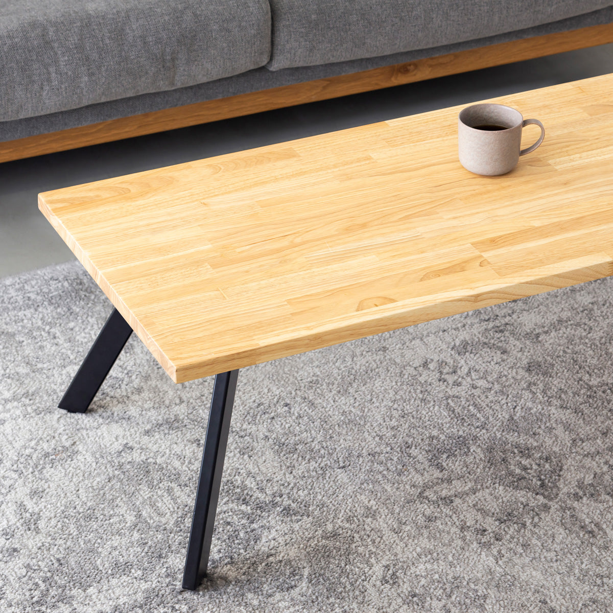 THE LOW TABLE / ラバーウッド ナチュラル × Black Steel